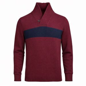 Old Navy Men’s Burgundy Colorblock Shawl Collar Sweater XXL